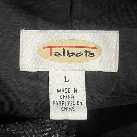 Talbots Full-Zip Vest Herringbone Wool Silk Blend Lined Snowflake - Large - Picture 8 of 11
